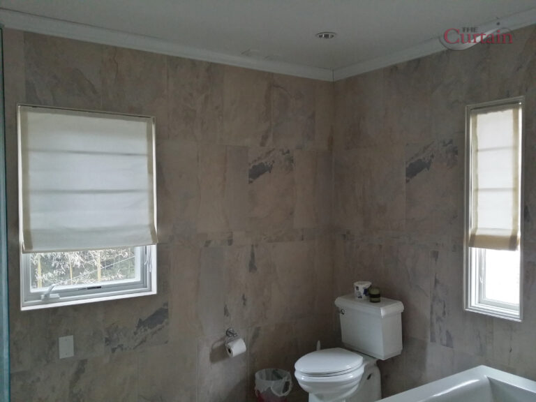 Roman shades installed in a New Jersey living room