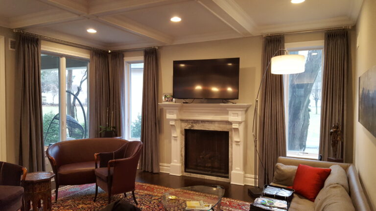 Custom drapery installed in a New Jersey living room