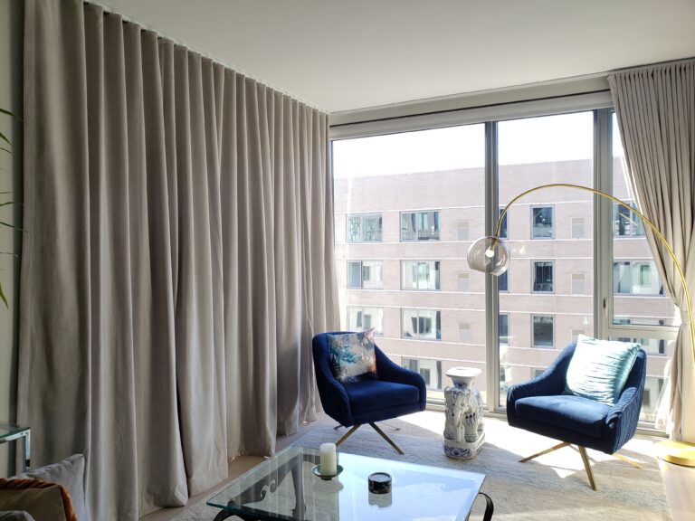custom drapery in a Tri-State living room, made to measure