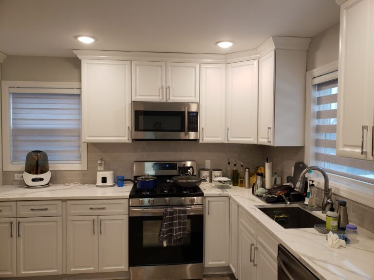 sheer shadings in a Tri-State kitchen, made to measure
