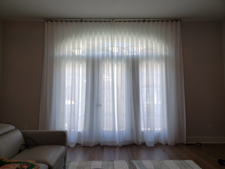 Custom sheer shadings fitted in a living room in Bergen County, NJ