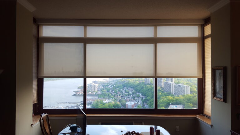 Roller shades in a Bergen County living room