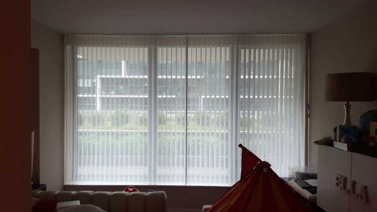 Sheer shadings measured and fitted for a Bergen County living room