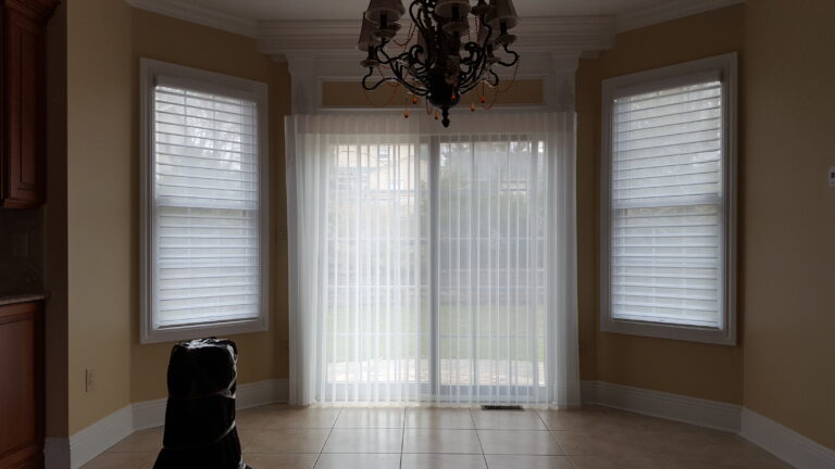 Custom sheer shadings fitted in a living room in Bergen County, NJ