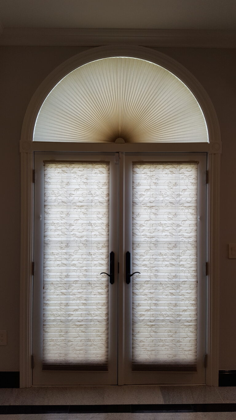 Cellular honeycomb shades installed in a New Jersey living room