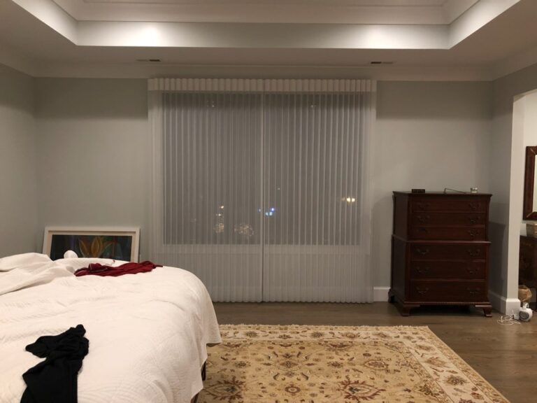 Custom sheer shadings fitted in a bedroom in Bergen County, NJ