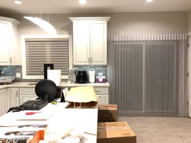 Custom sheer shadings fitted in a kitchen in Bergen County, NJ