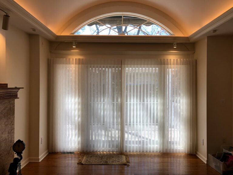 Sheer shadings measured and fitted for a Bergen County living room