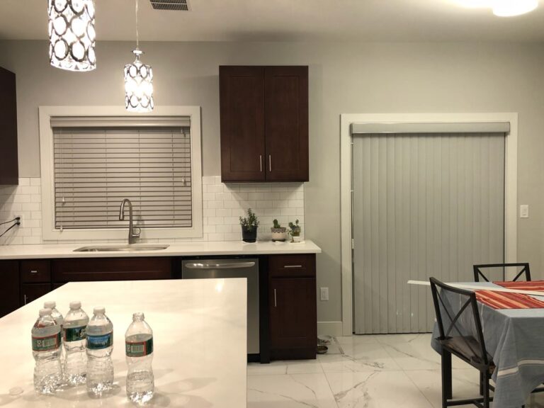 Vertical blinds installed in a New Jersey kitchen