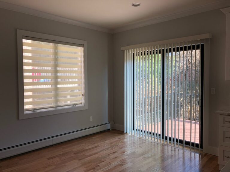Vertical blinds in a Bergen County living room