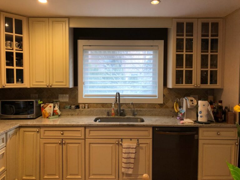 Zebra shade above a kitchen sink window