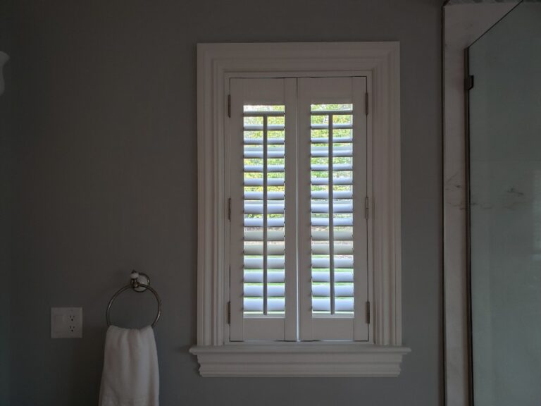 Plantation shutters installed in a New Jersey living room