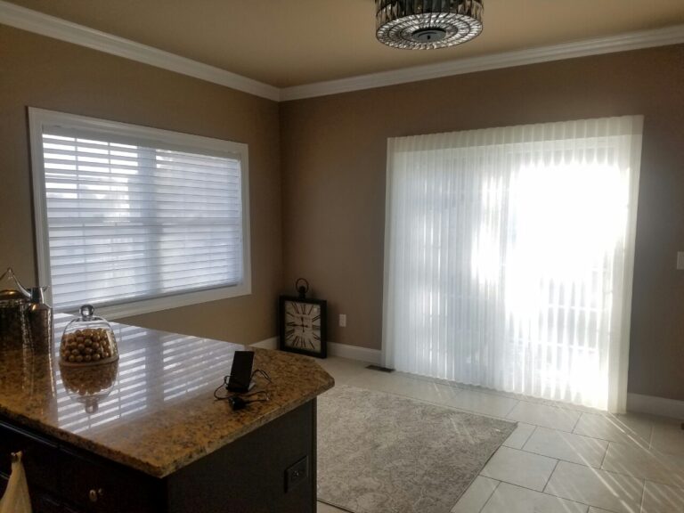 Custom sheer shadings fitted in a living room in Bergen County, NJ