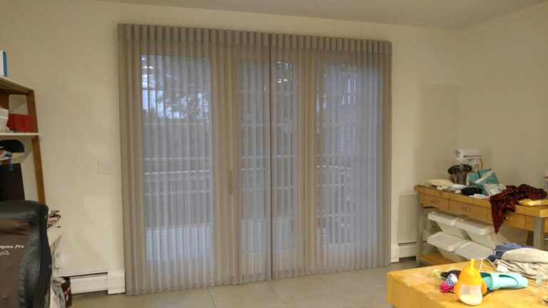 Sheer shadings measured and fitted for a Bergen County living room