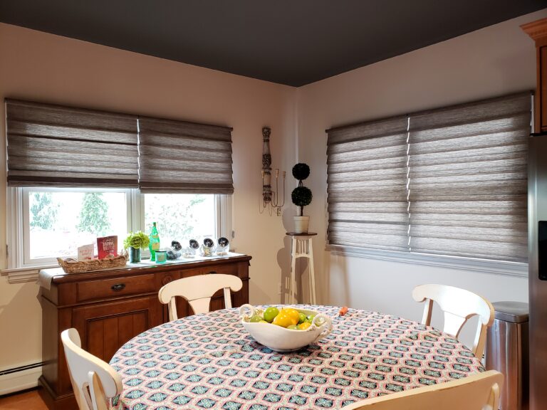Custom vertical blinds fitted in a kitchen in Bergen County, NJ