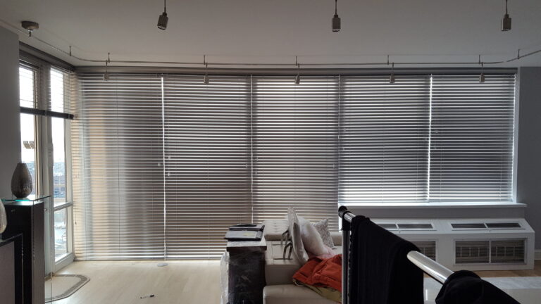 Wood blinds measured and fitted for a Bergen County kitchen
