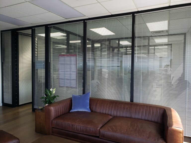 Wood blinds in a commercial space in a Bergen County home