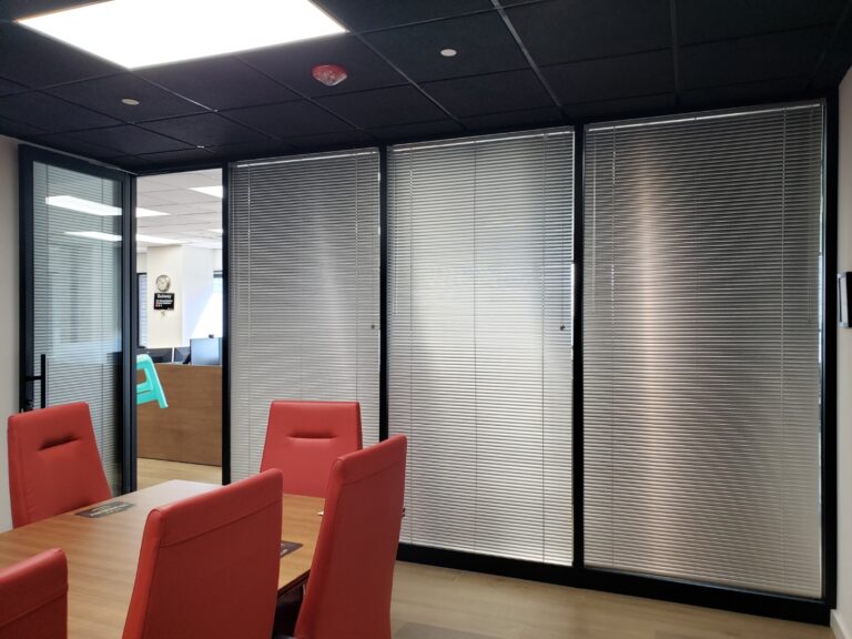 Wood blinds in a commercial space in a Bergen County home