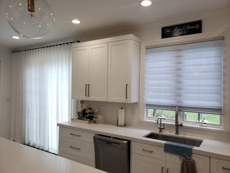 sheer shadings in a Tri-State kitchen, made to measure