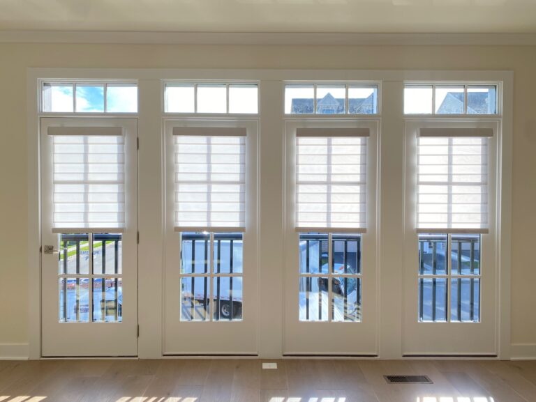 Custom sheer shadings fitted in a living room in Bergen County, NJ