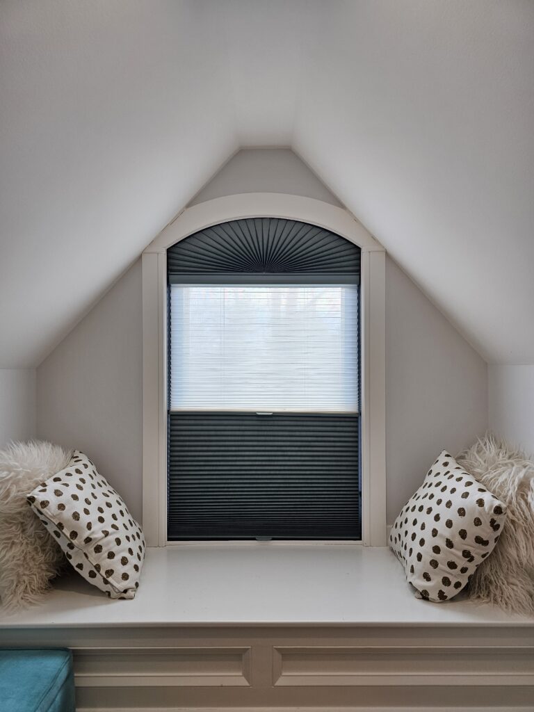 Cellular honeycomb shades in a Bergen County living room