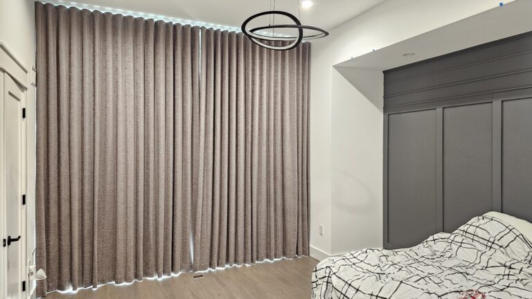Custom custom drapery fitted in a living room in Bergen County, NJ
