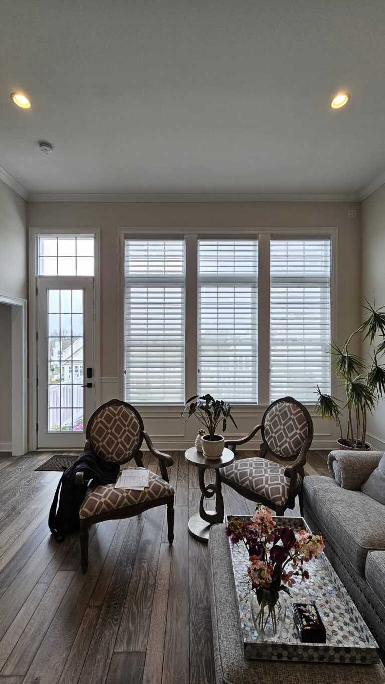 Sheer shadings installed in a New Jersey living room