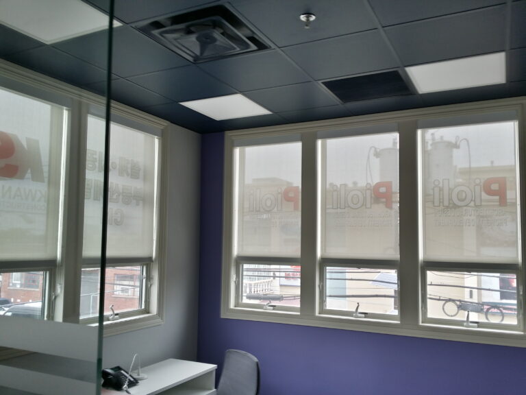 sheer shadings in a Tri-State home office, made to measure