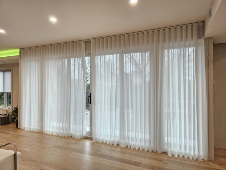 Sheer shadings in a Bergen County bedroom