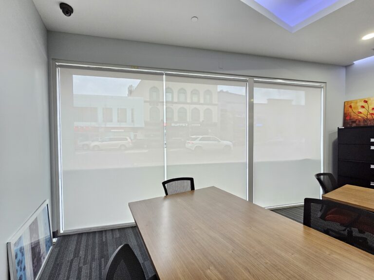 Roller shades installed in a New Jersey living room