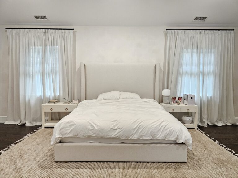 sheer shadings in a Tri-State bedroom, made to measure
