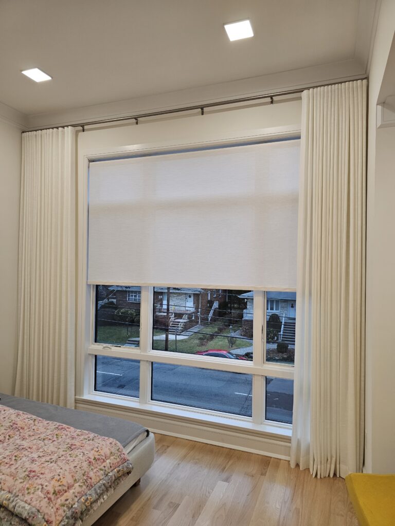 Custom drapery installed in a New Jersey living room