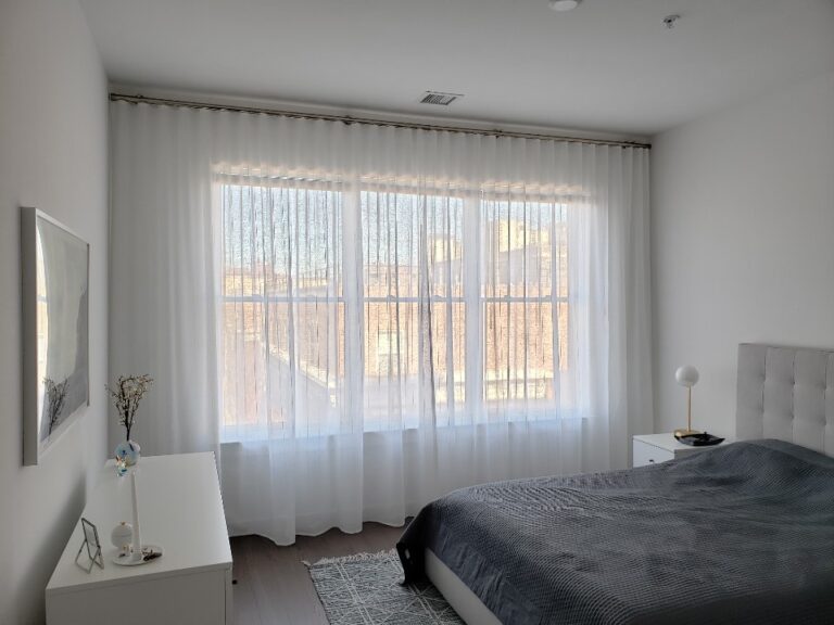 Sheer shadings in a Bergen County bedroom
