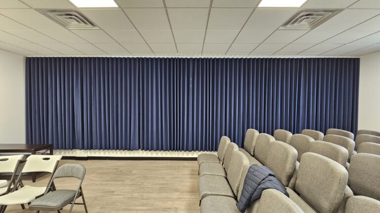 Custom drapery installed in a New Jersey commercial space