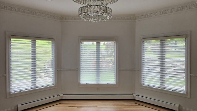 Plantation shutters installed in a New Jersey living room