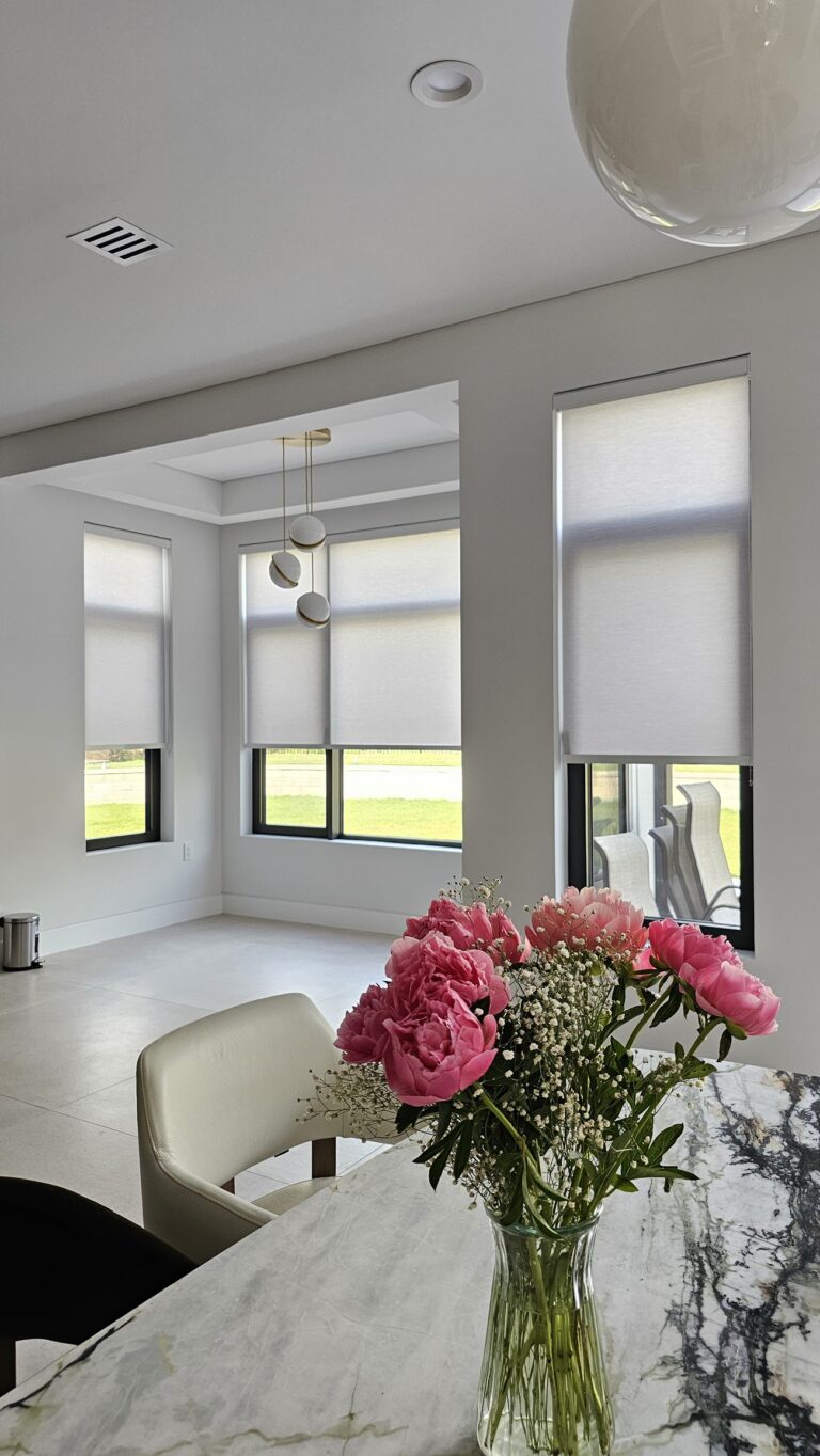Roller shades in a Bergen County kitchen